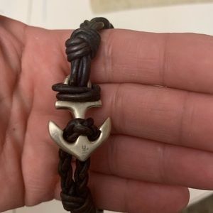 James Avery leather bracelet with anchor charm